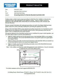 Hydrostat 3200+ Grounding Bulletin